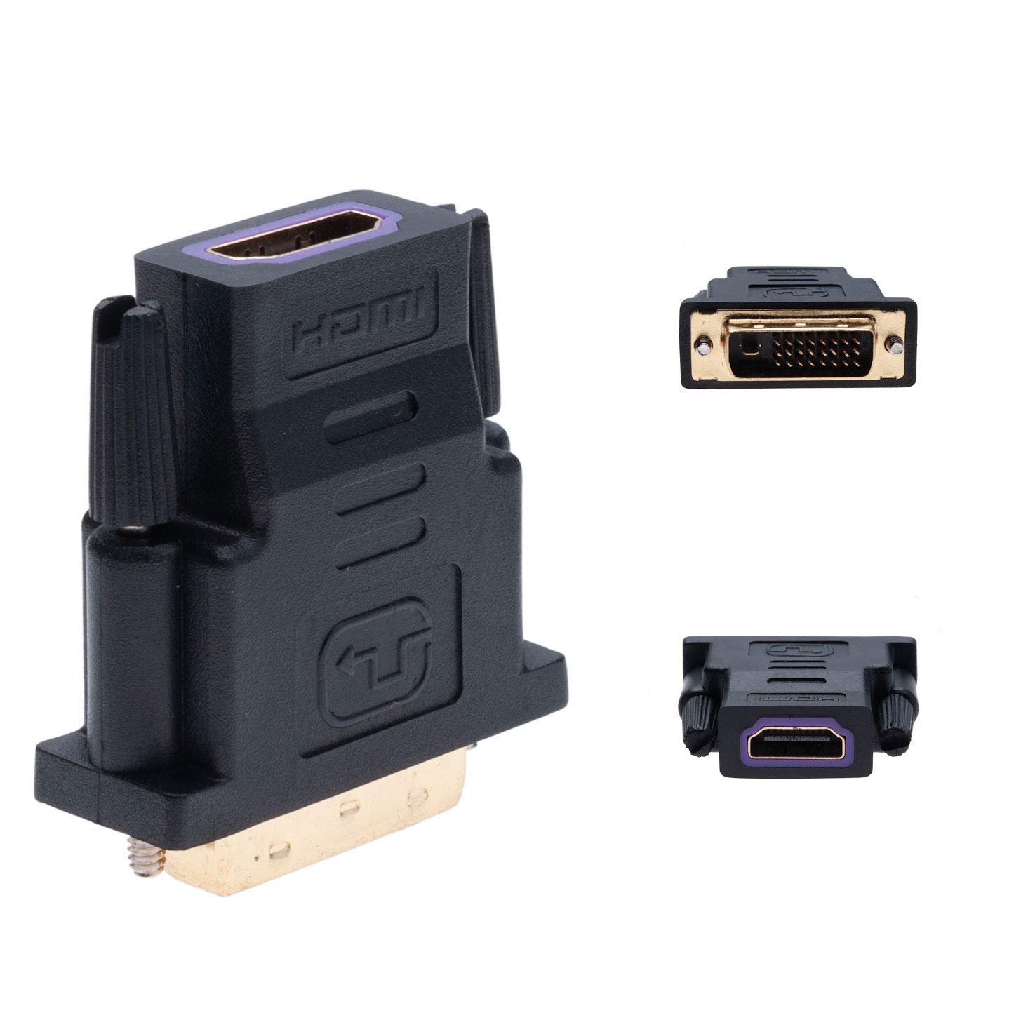 Keple Hdmi to DVI Adapter (DVI-D Dual Link 24+1) HDMI Female to DVI Male Adaptor with Gold-Plated Connector 1080P Full HD Converter