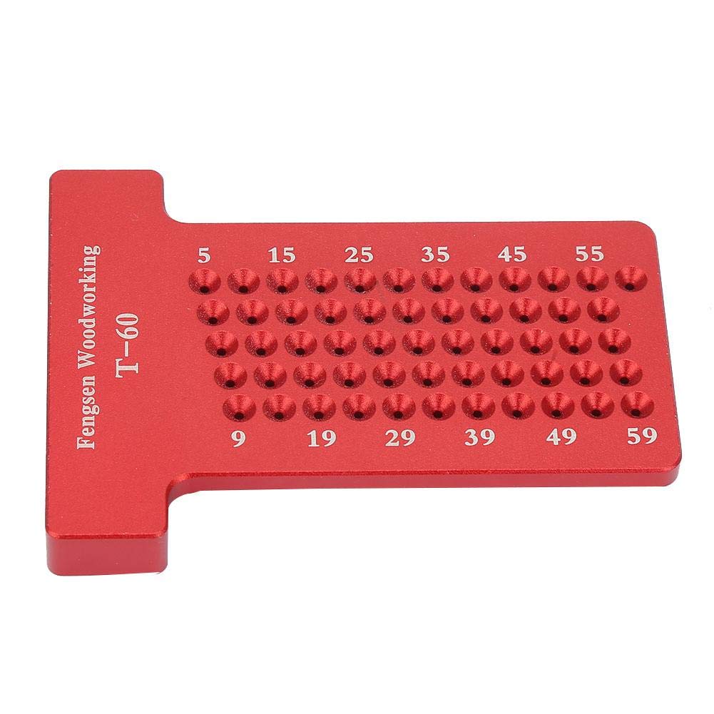 Woodworking Scriber T-type Ruler Aluminum Alloy Hole Gauge Carpenter Marking Tool (Red), Blue,Red