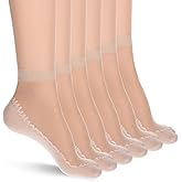 Yolev 12 Pairs Sheer Socks Women Ankle Nylon Socks for Women Elastic Thin See Through Silk Sock Anti-Slip Ankle Stockings