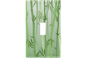 YYZZH Green Bamboo Forest Asian Tree Cartoon Character Nature Adventure Travel Design Toggle Switch Cover Switch Plate 2.9" X 4.6" Light Outlet Wall Plate Decoration Wallplate Cover