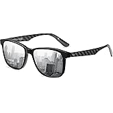 DUCO Rectangular Polarized Sunglasses for Men Acetate Carbon Fiber Sun Glasses Driving Fishing Golf UV400 Protection DC8330