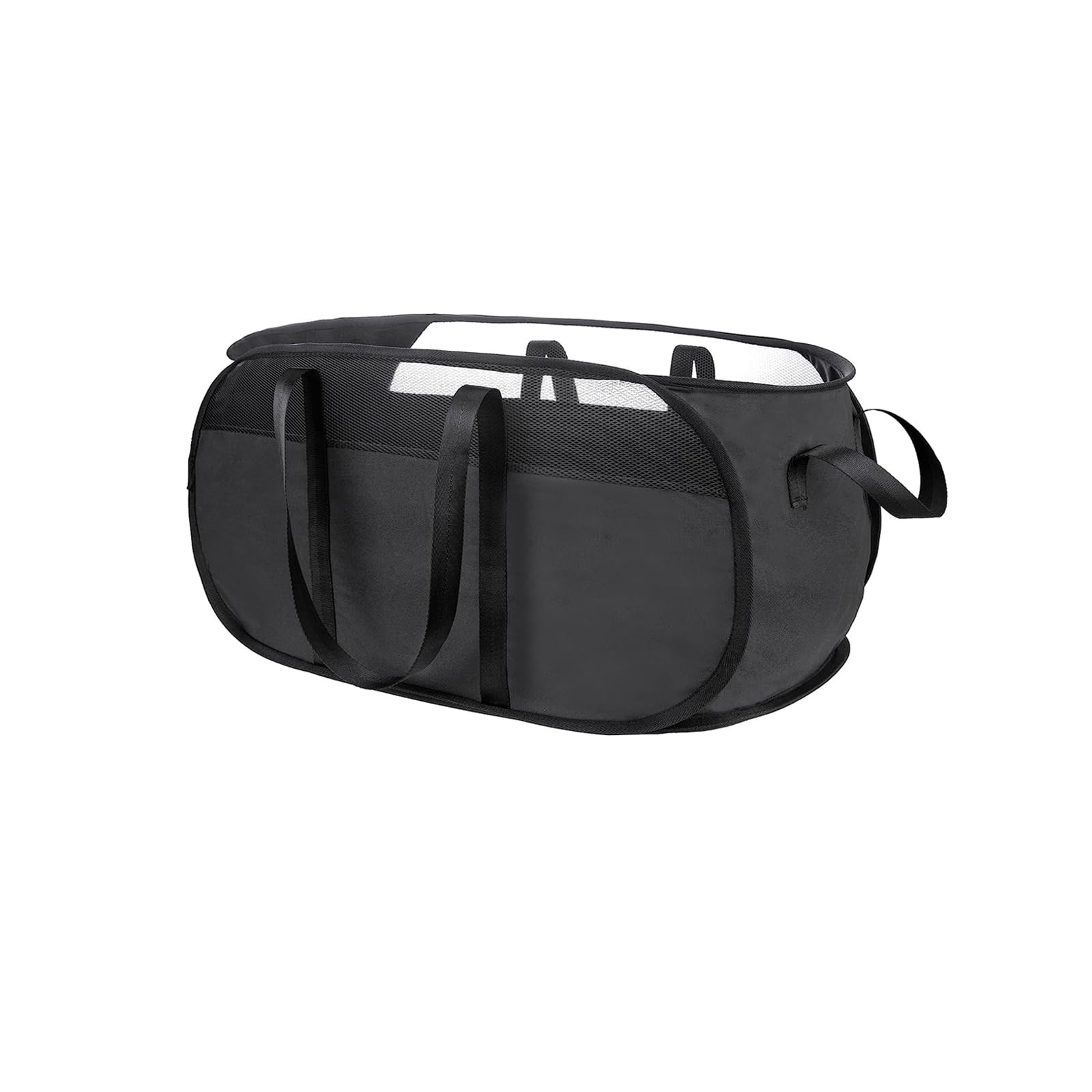 Large Collapsible Laundry Basket Folding Washing Basket Pop Up Foldable Laundry Hamper Space Saving Dirty Clothes Storage Basket Black