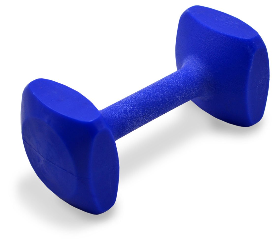 J&J Dog Supplies Obedience Retrieving Dumbbell with 2 3/4" Ends, 3" Wide Bit and 13/16" Diameter Bit, Blue, Medium