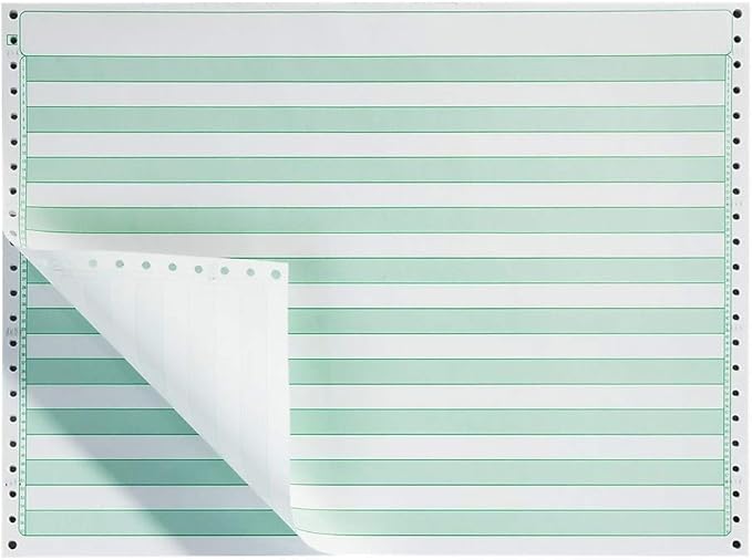 Staples Green Bar Computer Paper, 14 7/8" x 11", 20lb, 2