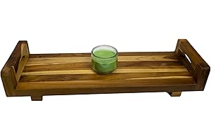 EcoDecors, 29 inch, with LiftAid Handles, Bath Tray for Tub, Bath Tub Tray Wood, Bathtub Table, Caddy for Bathtub in Natural Teak