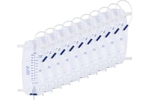 DOKIBI 10 Pack 1000ml Sterile Leg Urinary Drainage Bags with 2 Adjustable Elastic Straps, Professional Urine Leg Bag with Anti-Reflux Valve for Men and Women