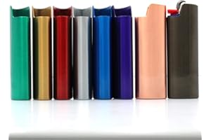 Lucklybestseller 8Pcs Set Metal Lighter Case Cover Holder for BIC Full Size Lighter J6