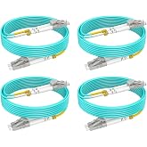 RamboCables-OM4 Multimode LC to LC Fiber Patch Cable MMF, 3ft/1m, 4Pack | MM Fiber Optic Cable Cord Duplex, LSZH, 10G/40G/100G, 50/125&mu;m