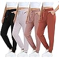 Mgput 4 Pack Women's Lightweight Sweatpants with Pockets for Running Yoga Workout