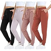 MGPUT 4 Pack Women's Sweatpants,Joggers for Women with Pockets Ligthweigt Soft Comfortable Pant for Yoga Workout Lounging