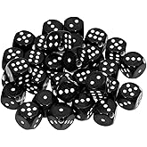 Tupalizy 10mm Acrylic Dice Beads Small 6 Sided Dice Charms for Bracelets Jewelry Making Keychain Necklaces Earrings DIY String Crafts Board Games Classroom Family Party Gifts,30PCS (Black)