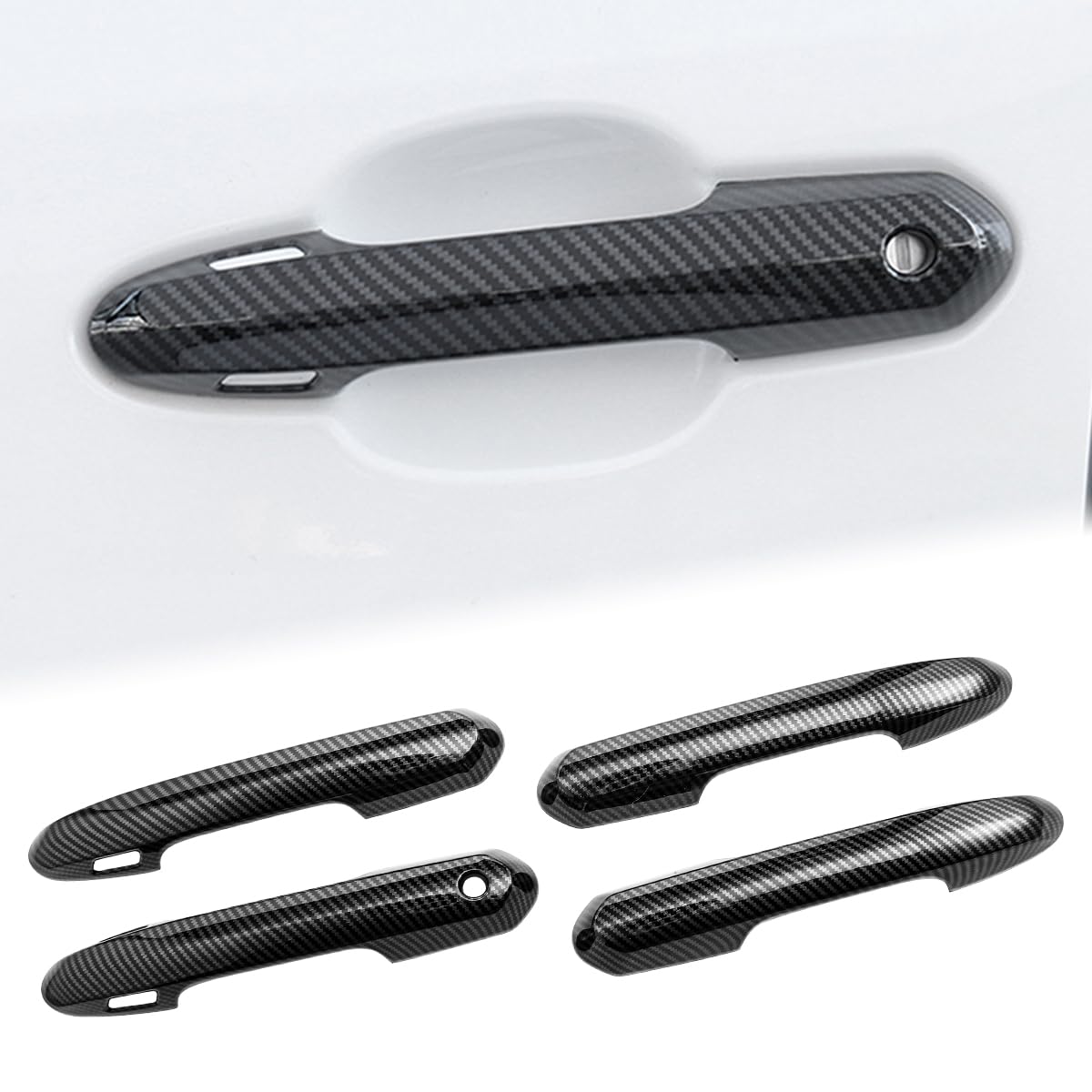 Photo 1 of GZJUNFUGJ Carbon Fiber Door Handle Cover Compatible for Toyota RAV4 2025 2024 2023 2022 2021 2020 2019 Accessories, for Highlander Crown Accessories Exterior Door Handle Protector Cap