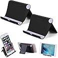 Cell Phone Stand Multi-Angle,【2 Pack】 Tablet Stand Universal Smartphones for Holder Tablets(6-11"), e-Reader, Compatible Phone XS/XR/8/8 Plus/7/7 Plus, Galaxy S8/S7/Note 8, Air, Mini, Pixel 2(Black)