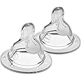 MAM Bottle Nipples Slow Flow Nipple Level 1 (Set of 2), for Newborns and Older, SkinSoft Silicone Nipples for Baby Bottles, F