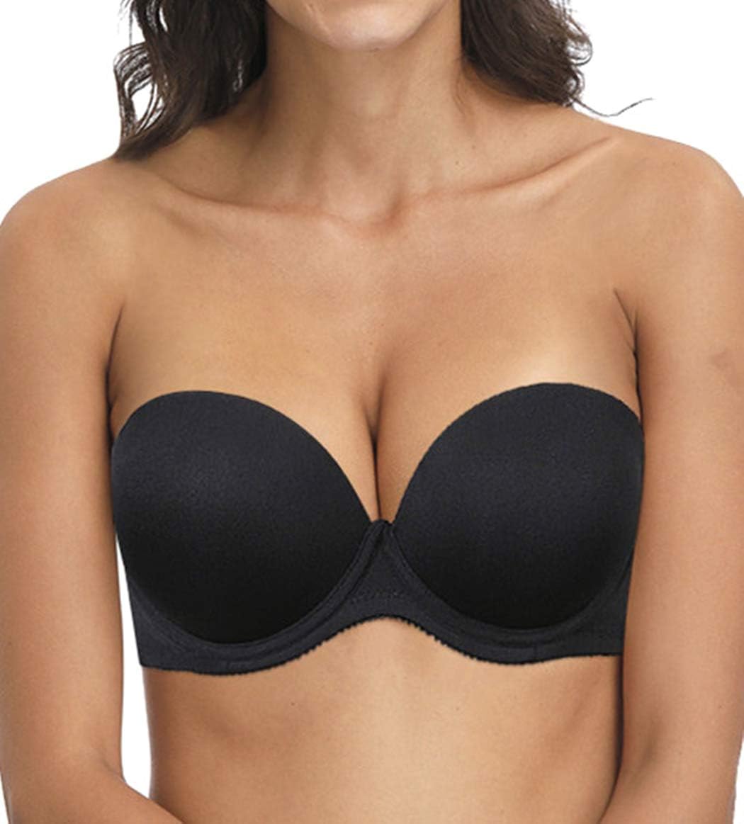 YANDWStrapless Convertible Pushup Bra Heavily Padded Lift Up Supportive Add Two Cup Multiway Tshirt Bras