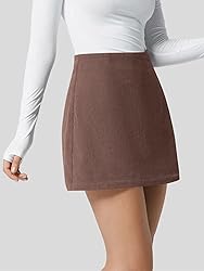 Wenrine Womens Mini Skirt High Waisted Basic Casual