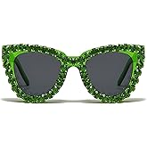 willochra cute Colorful Diamond Women Party Rhinestone Cat Eyes Gradient Sun glasses Shades for women