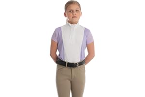 Equinavia Charlotte Kids Equestrian Show Shirt - Short Sleeved Performance Shirt with Cooling Mesh Panels