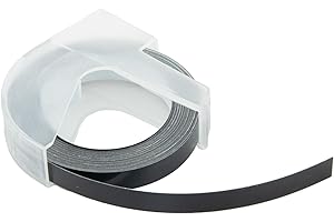 Multi Color Embossing Label Maker Refill Tape 6mm X 3Meters for DYMO 12813 12814 1610 1540 1535 1575 17266, 5 Colors(Black)