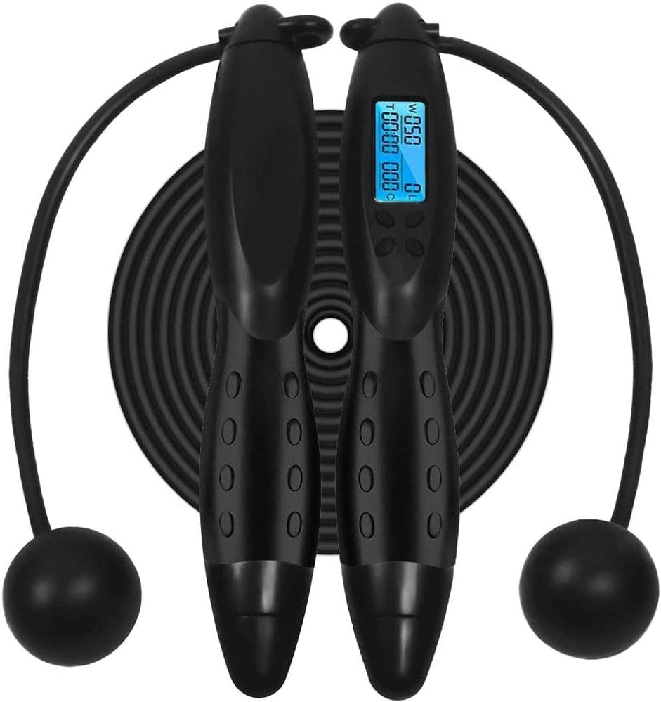 Faxiang Jumping Rope,Cordless Jumping Rope with Counter and Calorie Counter,Adjustable Length Jumping Rope,Ropeless Jump Rope,Fitness Boxing Training