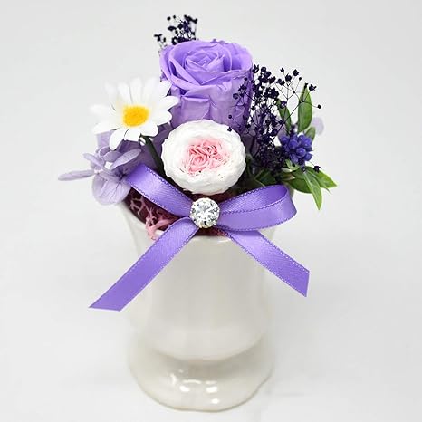 Amazon サボンドゥフルール 花 母の日 ギフト ソープフラワー 日本製 石鹸の香り 花器 付き 造花 フラワー サボンドフラワー プリザーブフラワー 04 アダージョ パープル 造花 オンライン通販