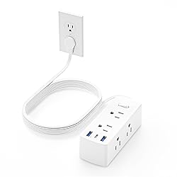 Flat Extension Cord 10ft, Olcorife Flat Plug Power