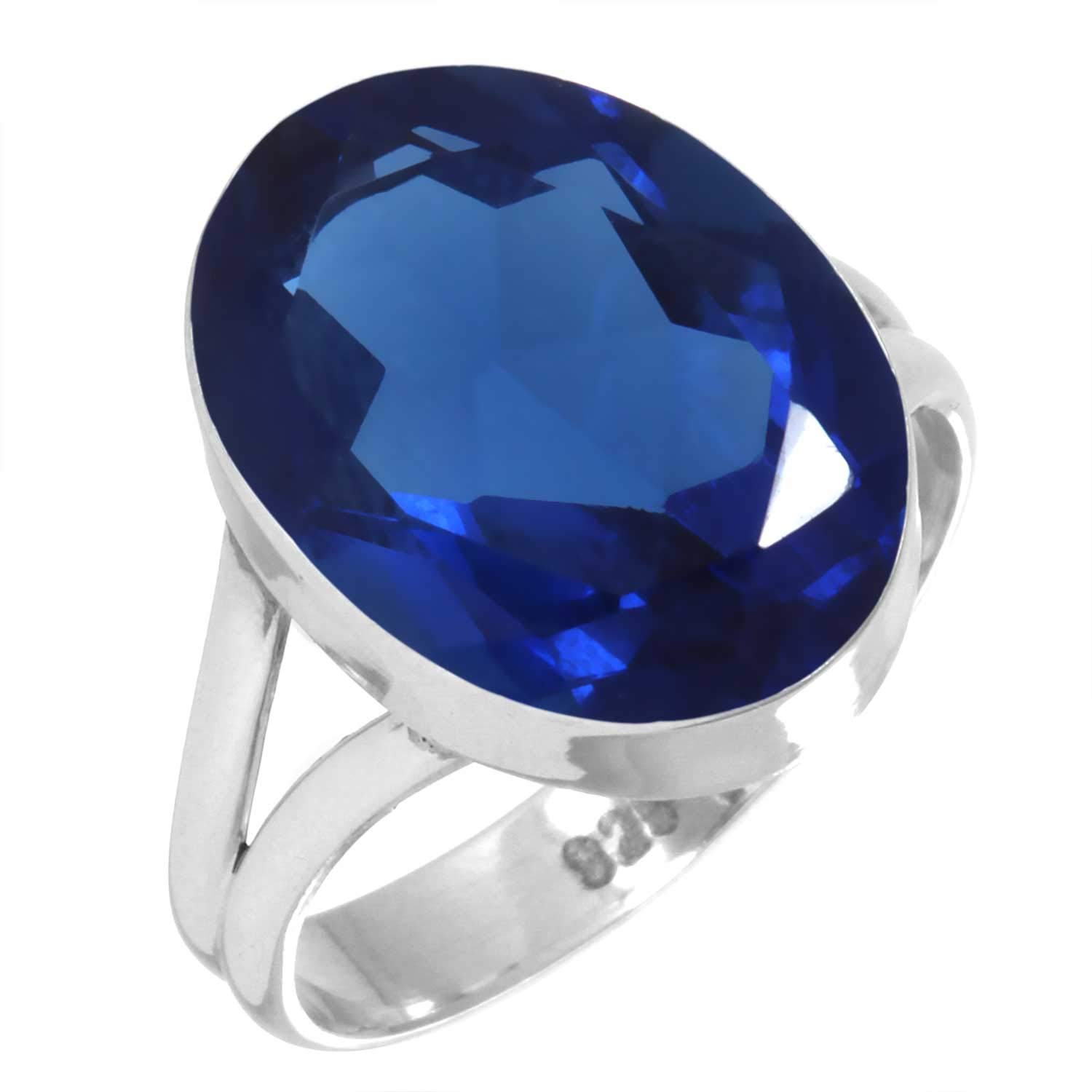 Handmade Genuine 925 Sterling Silver Ring Chunky Natural Gemstone Agate, Rose Quartz, Lapis, Amber Oval Boho Jewelry For Wome