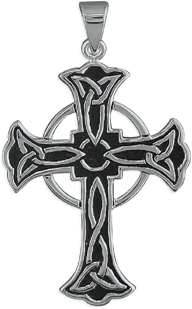 MEN'S QUALITY LARGE CELTIC CROSS PENDANT 925 STERLING SILVER Amazon