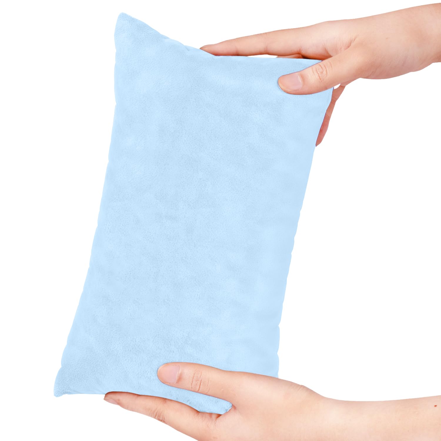 Winmany Small Pillow 11" x 7" Mini Pillow with Removable Plush Pillowcase Rectangular Cushion Wrist Knee Neck Lumbar Travel Tiny Pillow for Adult,Pets,Dog (Blue)