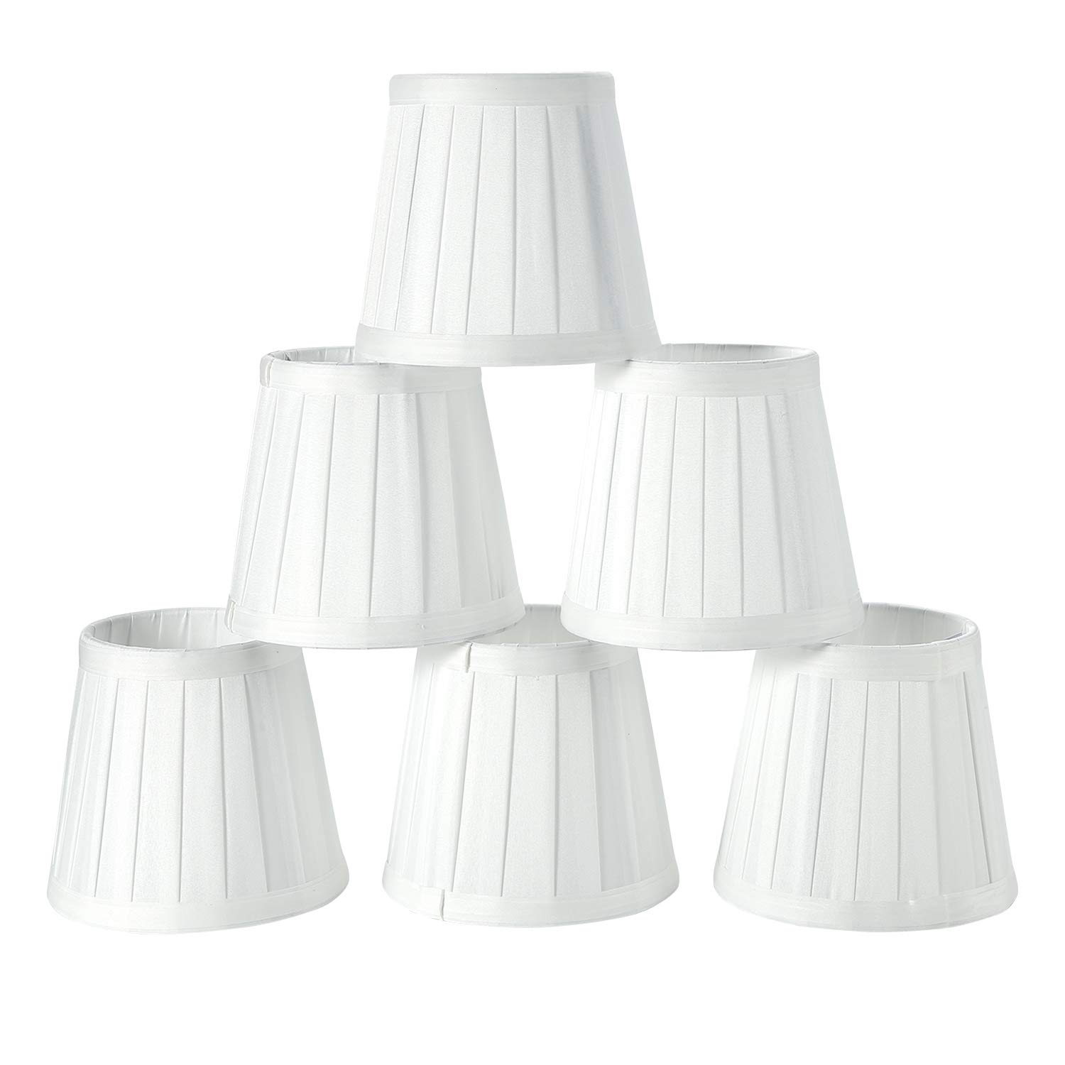 Fuloon Set of 6 LampShades for Candle Crystal Chandelier Wall Lamp Droplight Fabric Lamp Shade