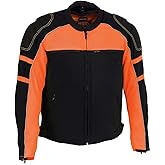 Milwaukee Leather MPM1793 Black Armored Mesh Motorcycle Jacket for Men - All Season Biker Jacket