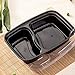34oz Meal Prep Containers，Food Storage Containers with Fork Spoon and 2 Room,2 Separate Compartment with Clear Lids,Stackable&Reusable Lunch Boxes, Microwave/Dishwasher/Freezer Safe, (50-Pack)