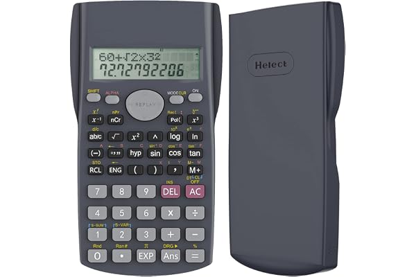 Helect 2-Line Engineering Scientific Calculator, Suitable for School and Business (Black)