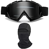 immoono Dirt Bike Motorcycle Goggles with Balaclava Face Cover, Motocross Riding Offroad Glasses for Men Women with Face Mask