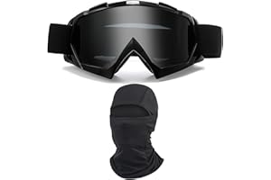 immoono Dirt Bike Motorcycle Goggles with Balaclava Face Cover, Motocross Riding Offroad Glasses for Men Women with Face Mask