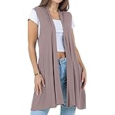 Azules Sleeveless Long Cardigan for Women with Pockets – Lightweight Open Front, Flowy Dressy Layer for Work or Casual Wear