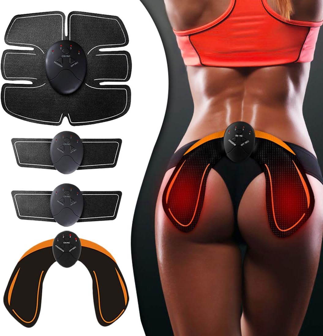 Inpelanyu Abs Trainer,Ems Muscle Stimulator,Home Gym Belt,Abdominal Muscle toner Fitness Training Gear ABS Fit Weight Muscle Toning Ab Belts Toning Workout Equipment For Men & Women