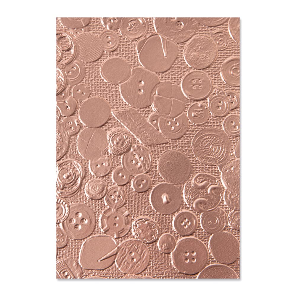 Sizzix 3-D Textured Impressions Embossing Folder Vintage Buttons by Eileen Hull, 665728, Multicolor, One Size