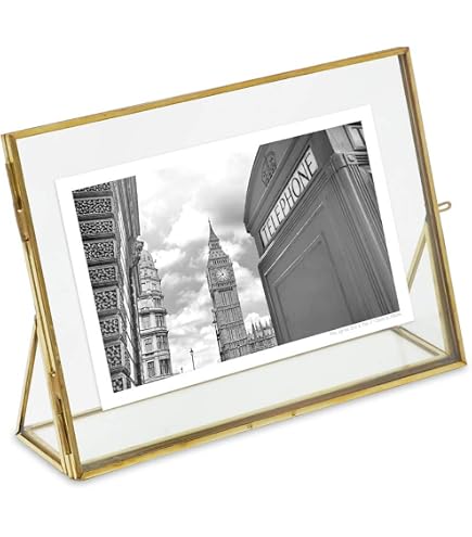 Amazon.com - Isaac Jacobs 7x5 Gold Horizontal Metal Floating Photo