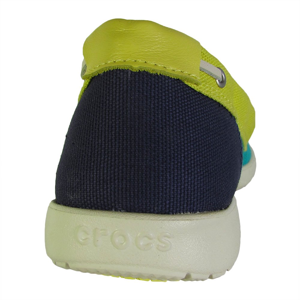 Crocs Womens Walu Canvas Loafer Slip On Shoe, Nautical Navy/Tropical Teal, US 11 - Image 4