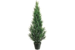 One 3 Foot Outdoor Artificial Cedar Topiary Tree Potted UV Rated Plant by Silk Tree Warehouse Company Inc (3 Foot)