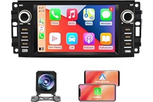 Junsun 4Core Car Radio Stereo for Jeep Wrangler JK Dodge RAM Avenger Challenger Chrysler, 7 Inch Touch Screen with Android 13
