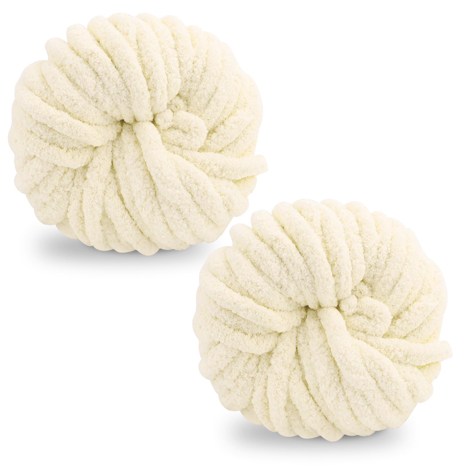 Chunky Wool Yarn 250g × 2, Multi-Colored Knitting Yarn for Crochet, 2cm Soft Knitting Wool for Making Handmade Bags Hats Blankets Pillow Cushion Cat Bed — image 1