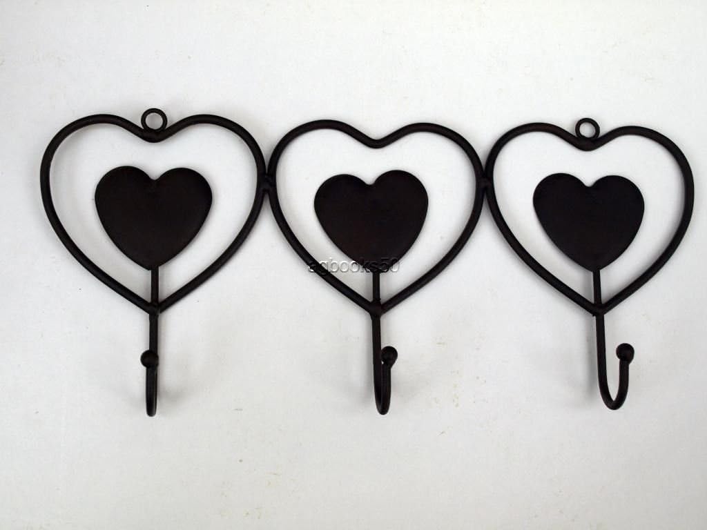 Heart Metal Hook Rack - 33 cm