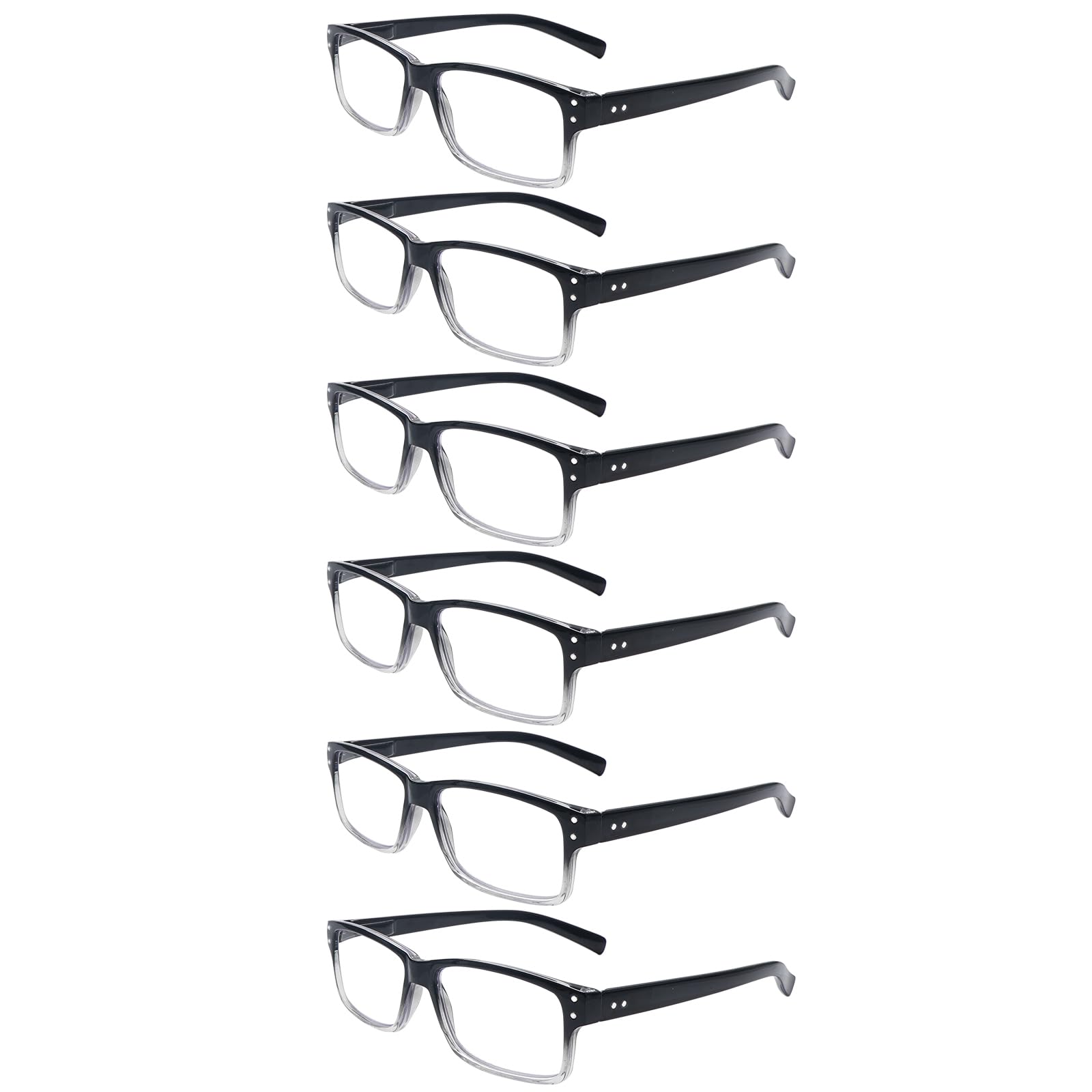 ZONLON 6 Pack Reading Glasses for Men Women Blue Light Blocking Lightweight Black Computer Readers with Spring Hinges （6B2 1.0 + ） — image 1
