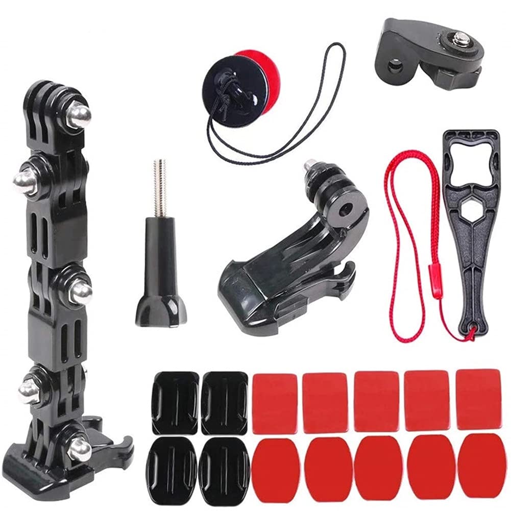 Asudaro Motorcycle Helmet Mount, Motorcycle Helmet Chin Fixing Bracket Sticker Helmet Mount Sports Camera Accessories Compatible with Hero6 / 5/4 For Skis, Skateboards, Surfboards, Kayaks