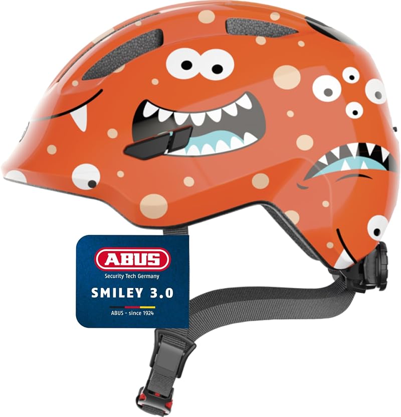 ABUS Smiley 3.0 Kids Bike Helmet - Low Fit, Pigtail Space, Reflectors