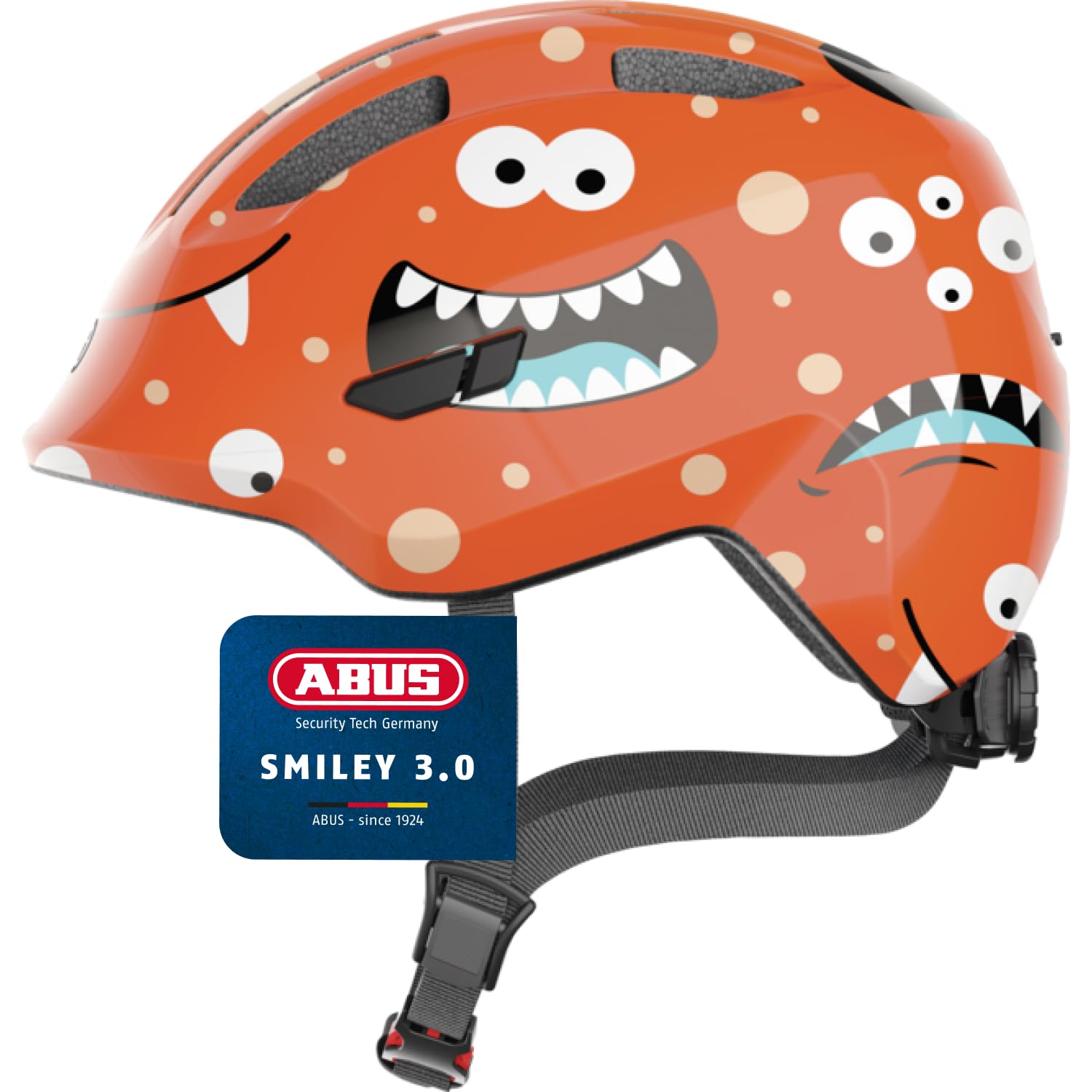 ABUS Smiley 3.0 children's helmet - bike helmet with a low fit, child-friendly designs & space for a pigtail - for girls and boys