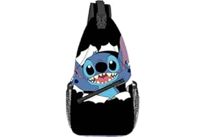 FESTAYA Sling Bag,Stitch Crossbody Sling Backpack Travel Hiking Chest Bag Daypack for Purses Shoulder Bag Women Men's (T-4)