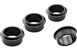Musiclily Pro 18mm Bass Tuner Bushings for Electric Bass Open Style Tuning Pegs Machine Heads, Black (Set of 4)